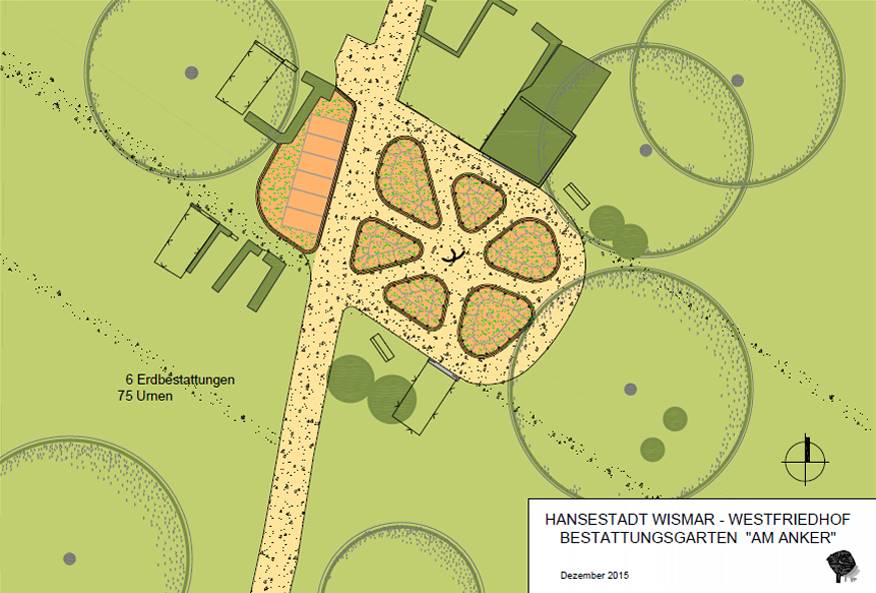 Plan des Bestattungsgartens